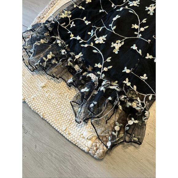 NWT Dolls Kill Protected Aura Slip Dress Black Embroidered Flowers Goth Sz M - Picture 9 of 12